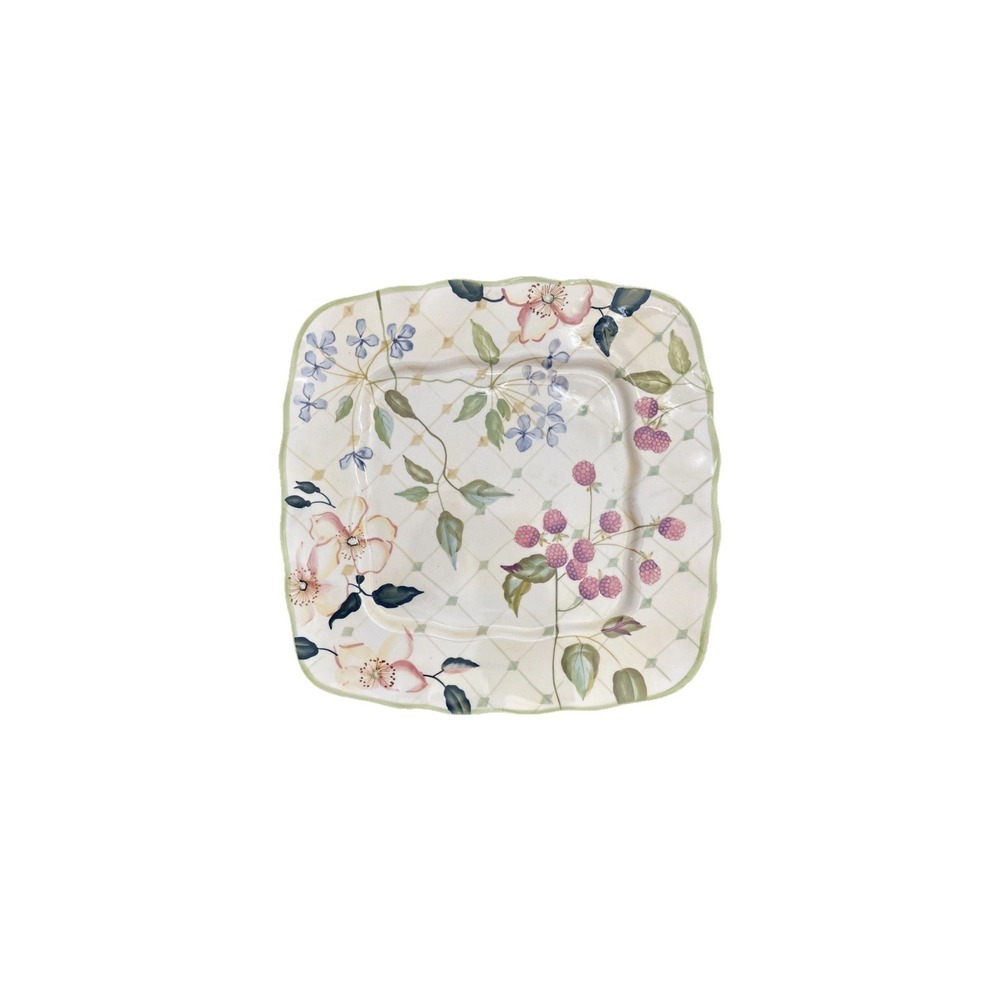 Vintage Hand Painted Tracy Porter‎ Evelyn Pattern  11" Square Dinner Plate